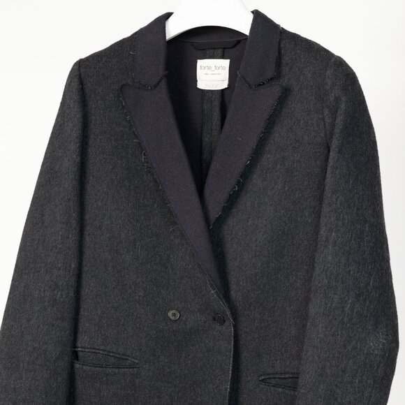 Forte Forte AW/16 Grey Wool & Alpaca Frayed-Hem Blazer - Picture 3 of 11